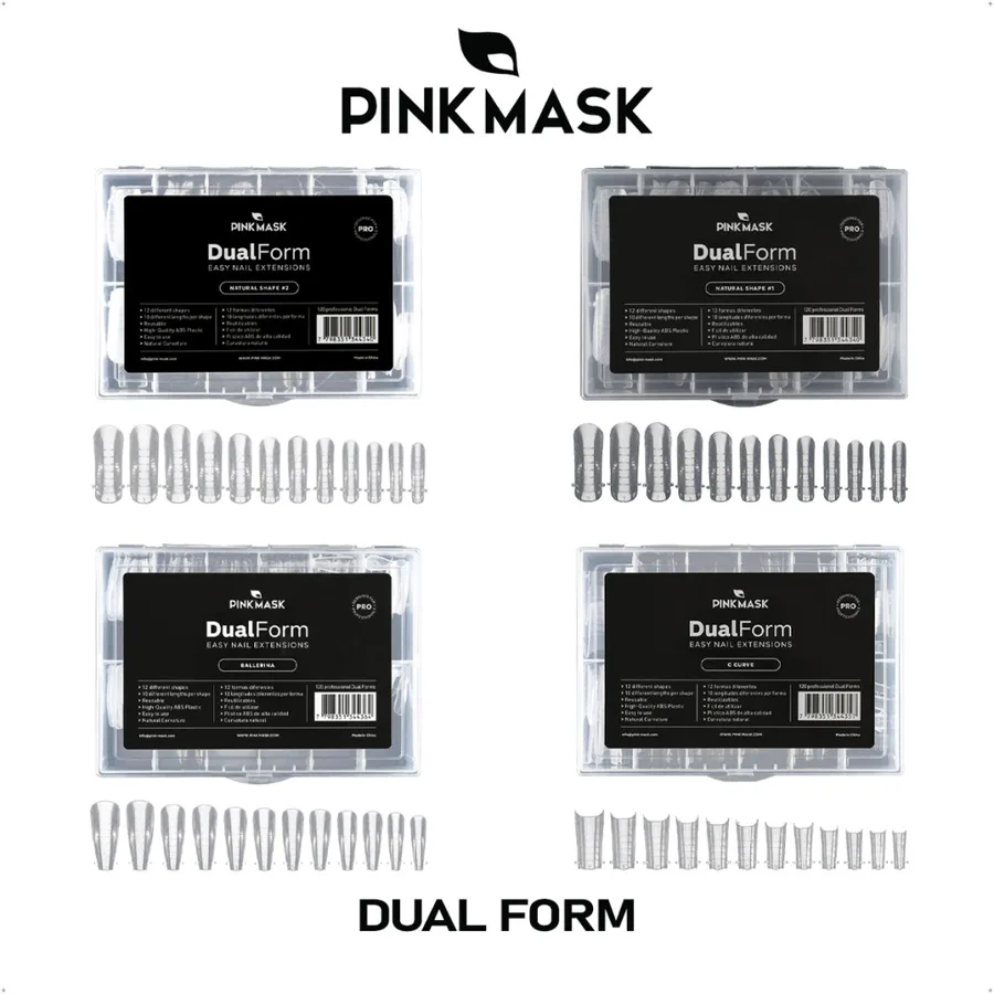 02552B85-AD3F-4CEF-8BA4-906FEB129D01-1.jpg Tips dual form 120 uni para polygel Pink Mask - Imagen 1