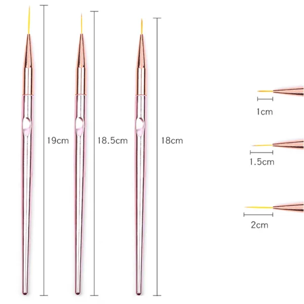 Pinceles liner 3 unidades rosa - Imagen 3