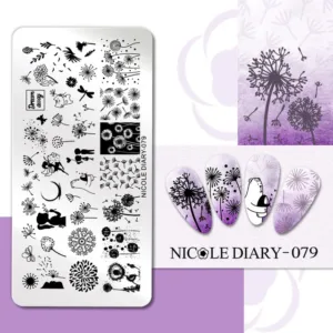 Placa de stamping 079 Nicole Diary