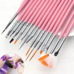 Set 15 pinceles diseños rosa - Imagen 2