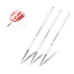Pinceles liner 3 unidades transparentes y repujador cutícula