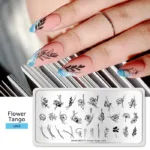 Placa de stamping Flower Tango L010 Born Pretty - Imagen 4