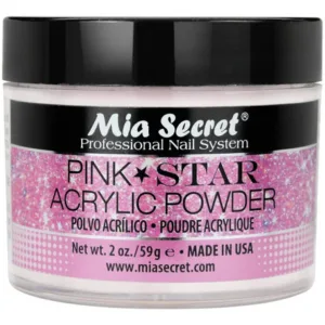 Acrílico Pink Star Mia Secret Rosa Translúcido Microglitter