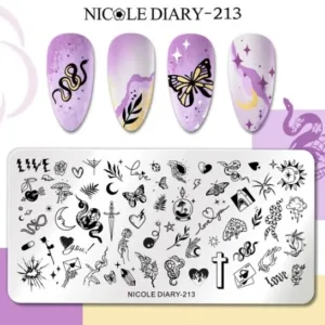 Placa de stamping 213 Nicole Diary