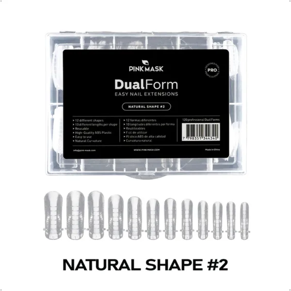 Tips dual form 120 uni para polygel Pink Mask - Imagen 4