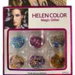Pack 6 Glitter Lunares Helen Color Para Decoración De Uñas