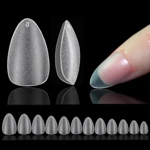 Tips short almond almendra matte 510 unidades soft gel