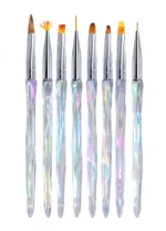 Set 8 pinceles diseños holograficos