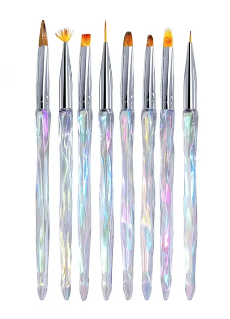 3FCA3BD7-2784-4D61-B979-277B1158099E-2.jpg Set 8 pinceles diseños holograficos - Imagen 1