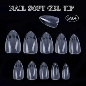 Tips short almond almendra prelimado 504 unidades soft gel