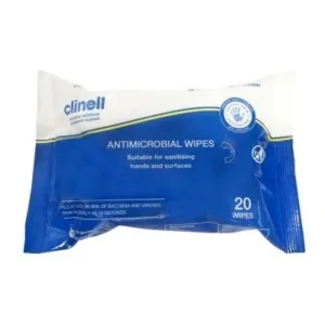 Toallas wipes antimicrobial Clinell 20 unidades