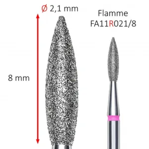 Fresa diamantada flama roja FA11R021/8 Staleks