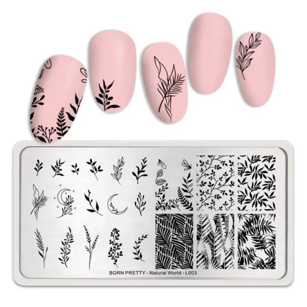 Placa de Stamping Natural World L003 Born Pretty - Imagen 3