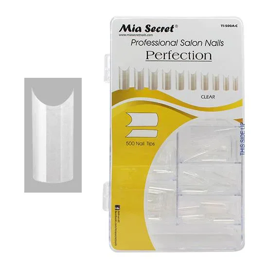 4F63A480-3452-4EFC-8E38-57317682EAD1.jpg Tips Curvatura C 500 unidades Clear Mia Secret con sonrisa - Imagen 1