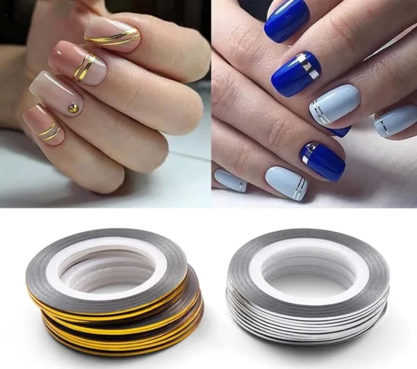 Cinta adhesiva 1mmx20m para decoración de uñas - Imagen 2