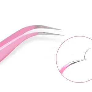 Pinza curva para pestañas rosa