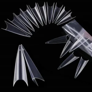 Tips stiletto 500 unidades clear con sonrisa