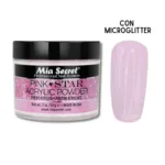 Acrílico Pink Star Mia Secret Rosa Translúcido Microglitter - Imagen 2