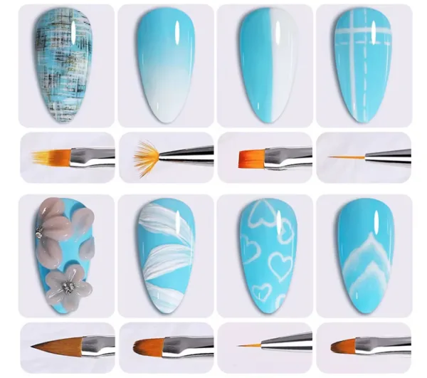 Set 8 pinceles diseños holograficos - Imagen 3