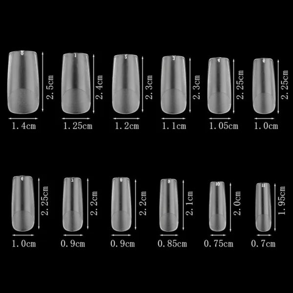 Tips rectos cuadrados prelimado matte 504 unidades soft gel - Imagen 3