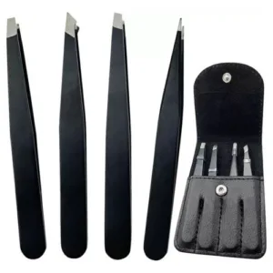 Set de 4 pinzas cejas con estuche