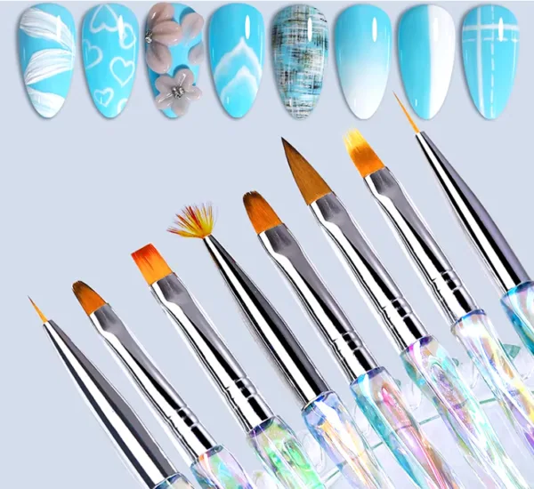 Set 8 pinceles diseños holograficos - Imagen 2