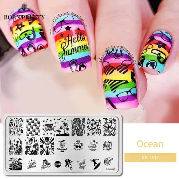 Placa de stamping Ocean BPL017 Born Pretty - Imagen 2