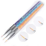 Pinceles liner con glitter multicolor 3 unidades