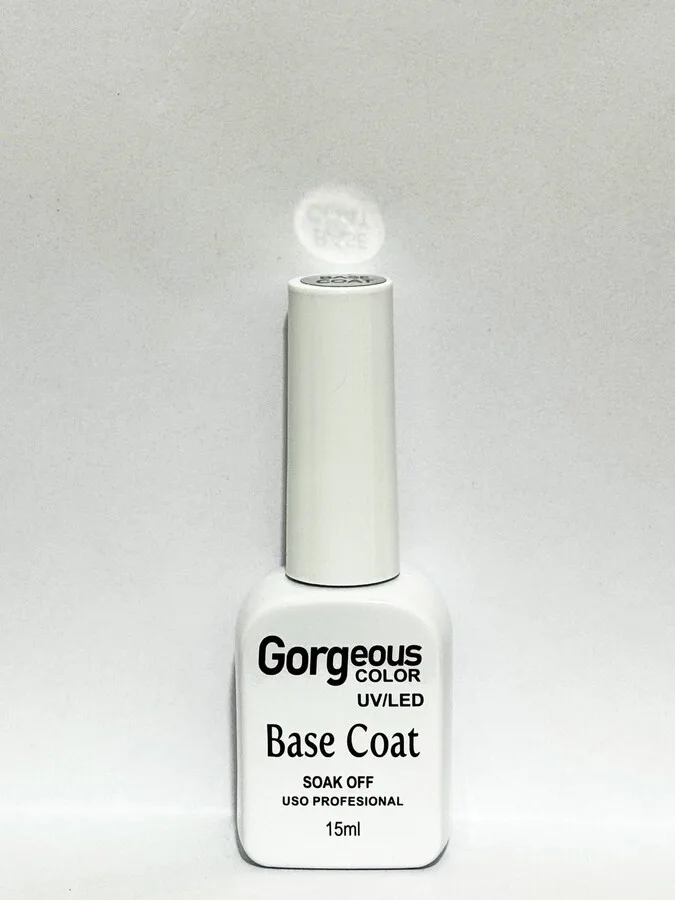 7D7AD1BA-8A4F-4D02-8C7A-1FF98F0148FF.jpg Base coat 15ml Gorgeous envase blanco - Imagen 1