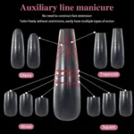 Tips coffin 240 unidades soft gel con líneas de corte - Imagen 3