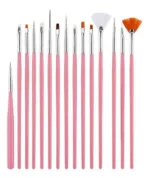 Set 15 pinceles diseños rosa
