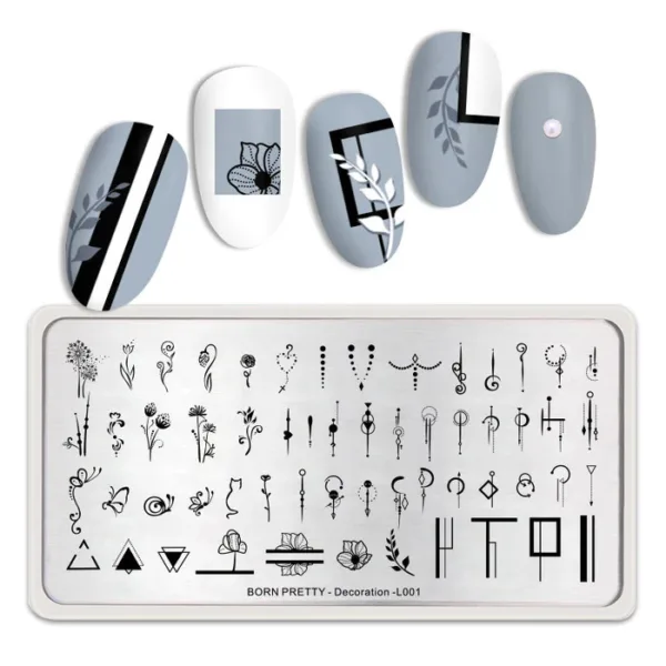 Placa de stamping Decoration L001 Born Pretty - Imagen 3