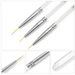 Pinceles liner 3 unidades transparentes y repujador cutícula - Imagen 3