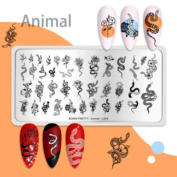 Placa de stamping Animal L009 Born Pretty - Imagen 3