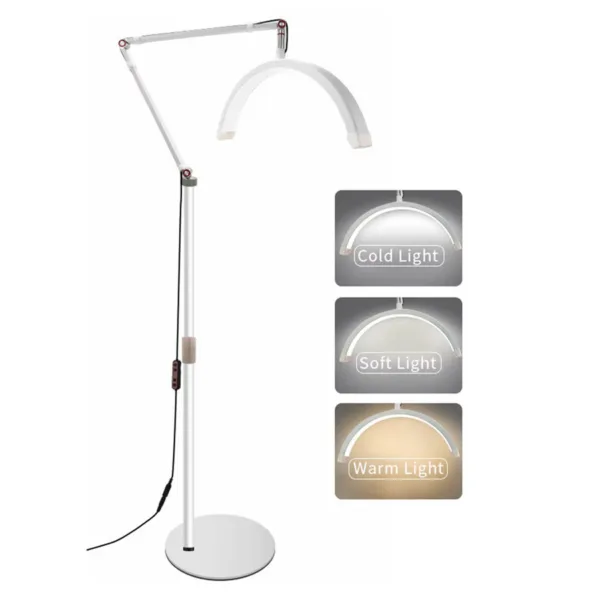 Lampara media luna de pie articulada 120cm altura - Imagen 2