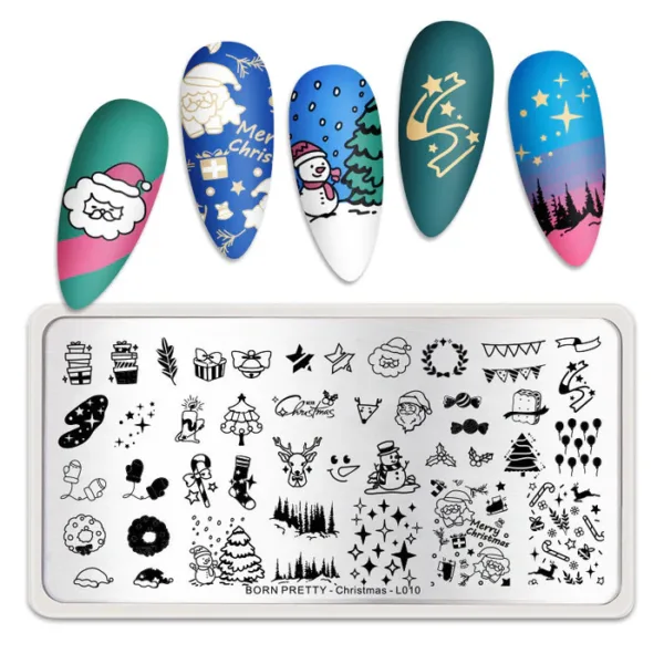 Placa de stamping Christmas L010 Born Pretty - Imagen 4