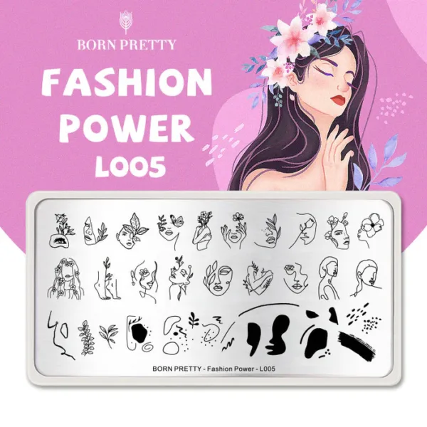 Placa de stamping Fashion Power L005 Born Pretty - Imagen 3