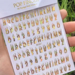 Sticker letras fuegos G581 Pop Finger