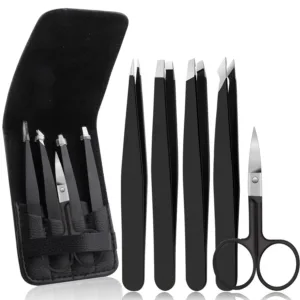 Set de 4 pinzas con tijera para cejas
