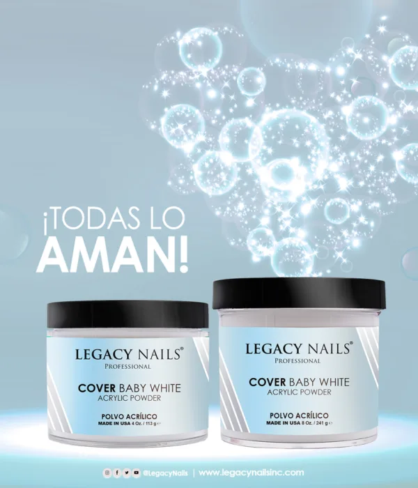 Acrílico Cover Baby White Legacy Nails Polímero - Imagen 2