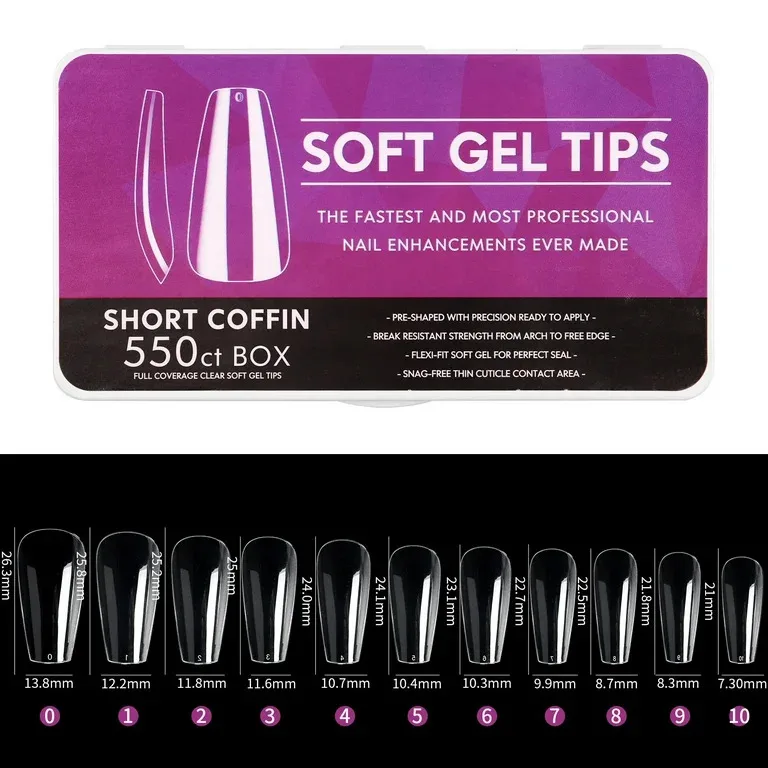 BE19B114-69FD-4E58-BE9A-90DCC8DF5A04.jpg Tips short coffin 550 unidades soft gel flexibles - Imagen 1