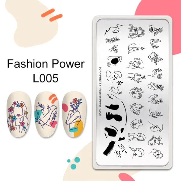 Placa de stamping Fashion Power L005 Born Pretty - Imagen 5
