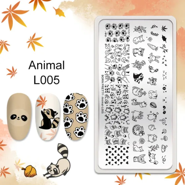 Placa de stamping Animal L005 Born Pretty - Imagen 3