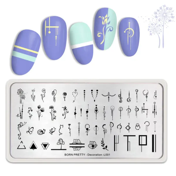 Placa de stamping Decoration L001 Born Pretty - Imagen 2