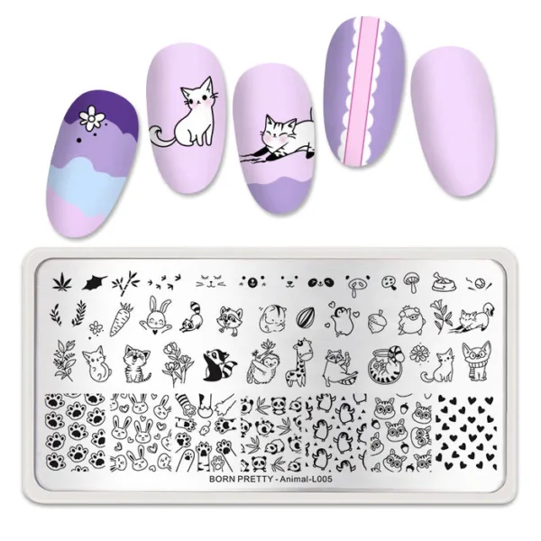 Placa de stamping Animal L005 Born Pretty - Imagen 2