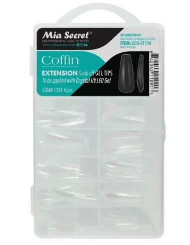 E88B4FD1-4976-4B4C-8329-F5BA8814C05B-1.jpg Tips coffin 130 unidades clear Mia Secret soft gel - Imagen 1