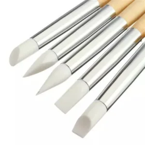 Pincel silicona 5 unidades mango madera