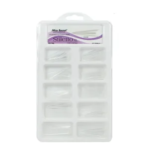 Tips stiletto XL 100 uni Clear Mia Secret con sonrisa