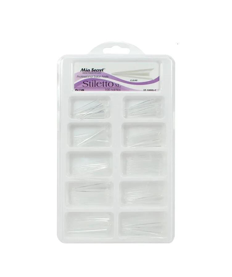 F14DD84F-AD31-4FCE-8986-157CD3EAAA49-3.jpg Tips stiletto XL 100 uni Clear Mia Secret con sonrisa - Imagen 1