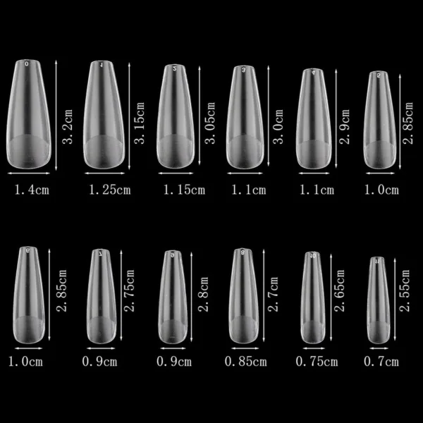 Tips coffin prelimados matte 504 unidades soft gel - Imagen 2